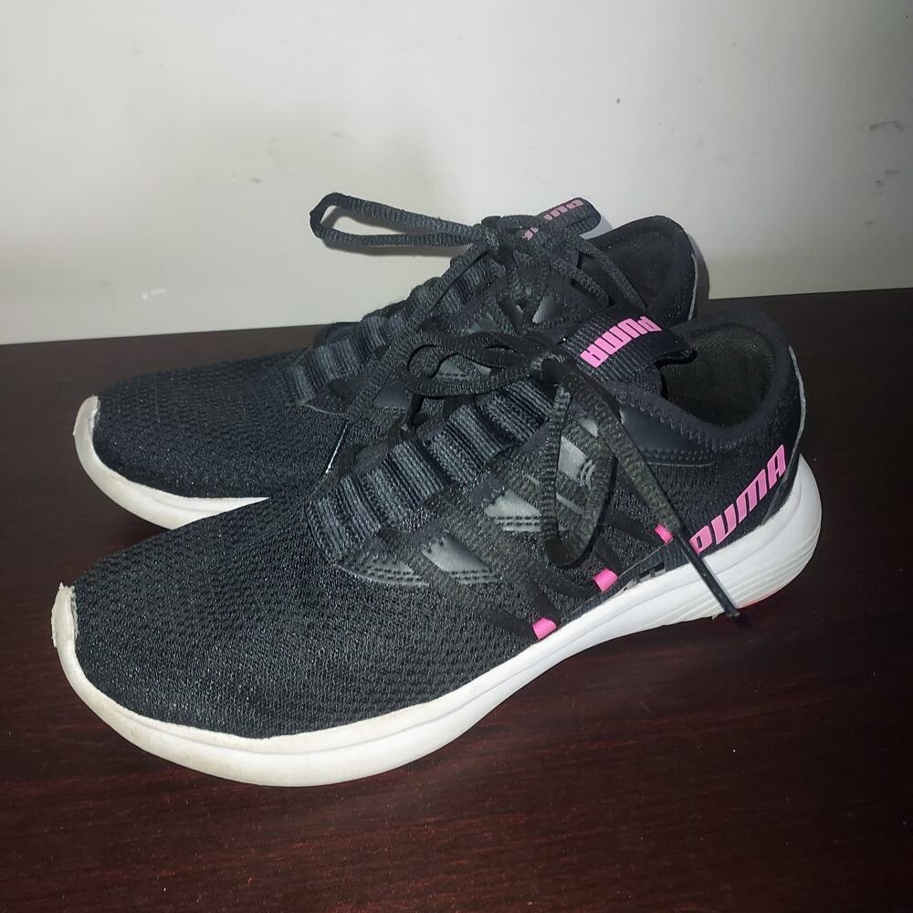 Puma Women's Sneakers 7.5M Star Vital Shoes Lace Up Low Top Athletic Black Pink
